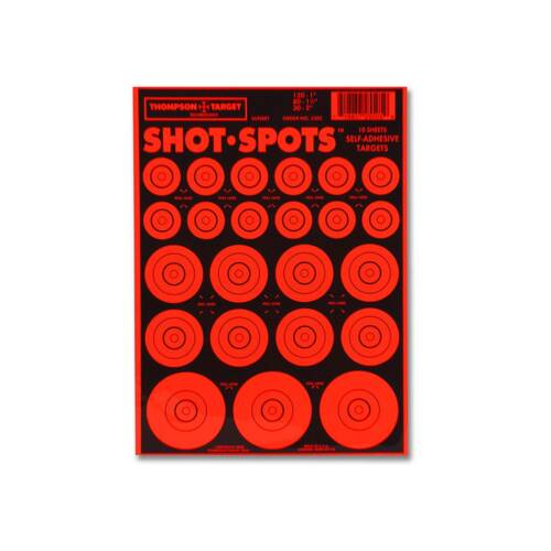 Thompson Shot Spots Orange 6.5"x9" Adhesive Target Paster Bullseyes - 10 Pack - 5505-10