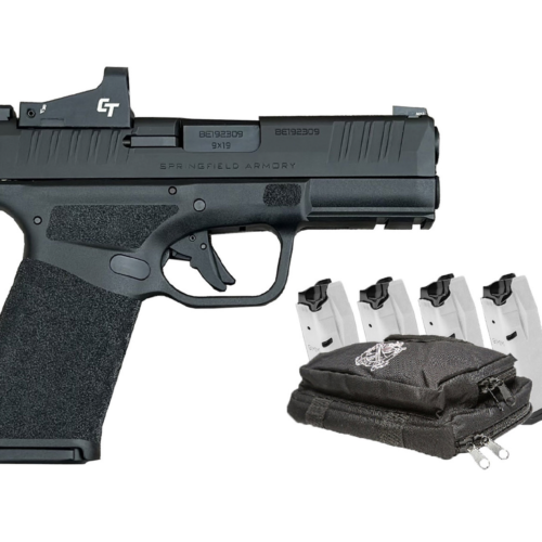 Springfield Armory Hellcat PRO 9mm 15rd Pistol w/Crimson Trace Red Dot, 5 Mags & Range Bag - Black - HCP9379BOSPCT-15