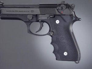 HOGUE WRAPAROUND RUBBER GRIPS WITH FINGER GROOVES FOR BERETTA 92FS 92SB 96 AND M9 92000 - 86434