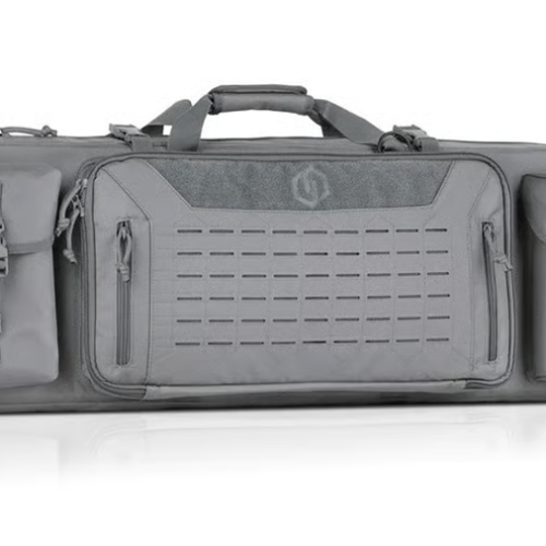 Savior Equipment Urban Warfare Double Rifle Bag - Suitable for Rifle Shotgun, w/ Backpack Strap, 36" Long - Grey