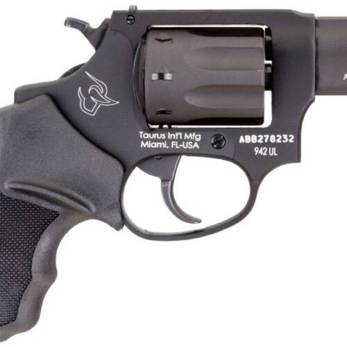 Taurus USA, Model 942, Double Action, Metal Frame Revolver, Small Frame, 22LR, 2" Barrel, Alloy, Black, Polymer Grips, 8 Rounds 2-942021UL - 2-942021UL